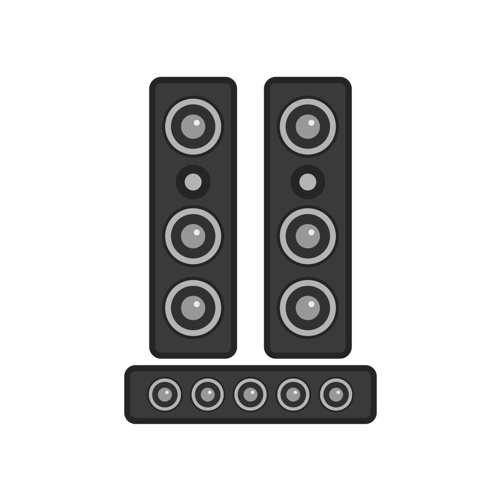 Speakers system icon flat isolated vector