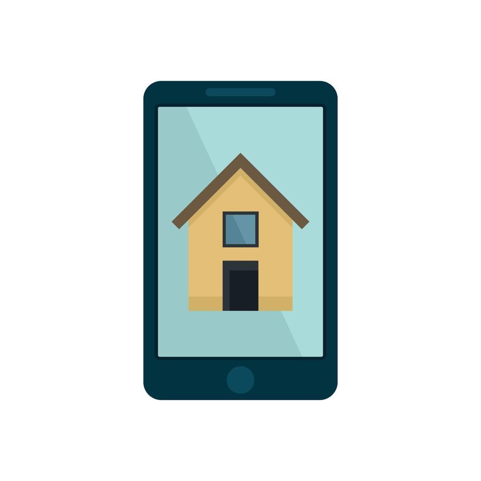 Phone realtor house icon flat isolated vector