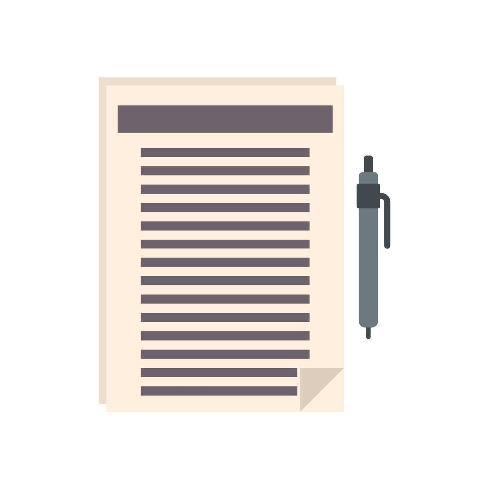Realtor documents icon flat isolated vector