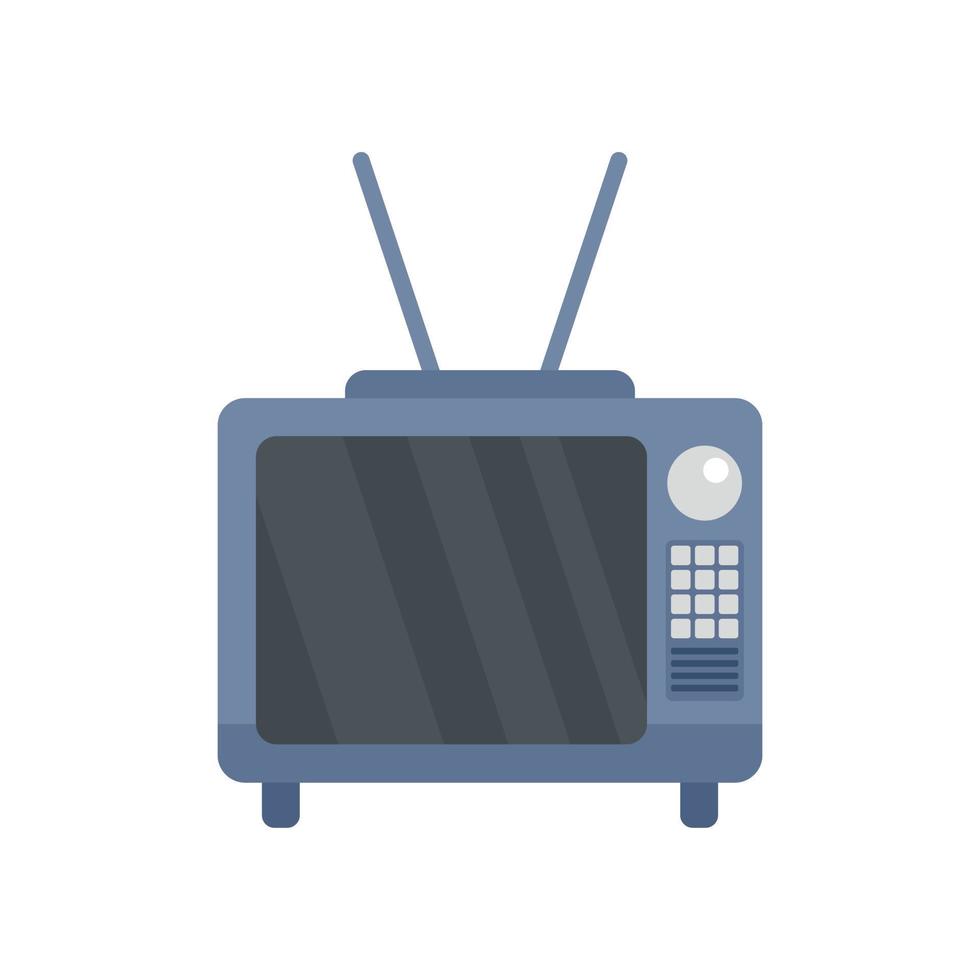 Pr tv set icon flat isolated vector