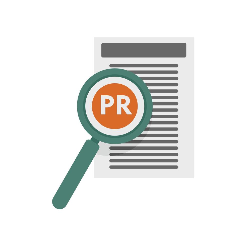 Pr specialist paper icon flat isolated vector