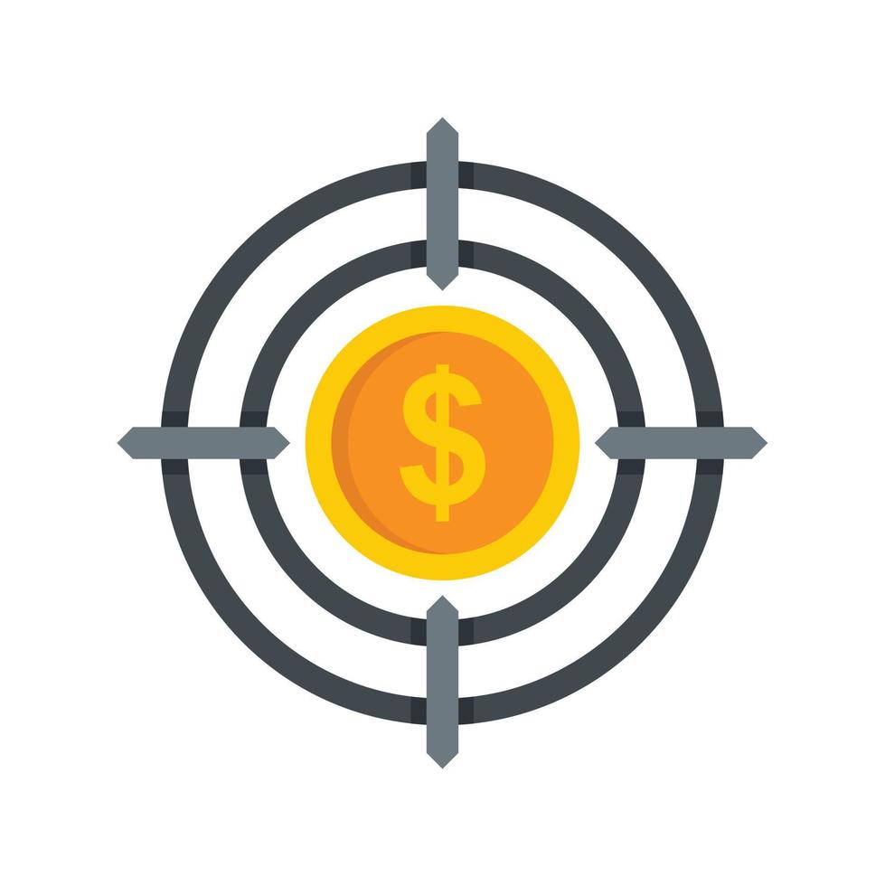 Product manager money target icon flat isolated vector