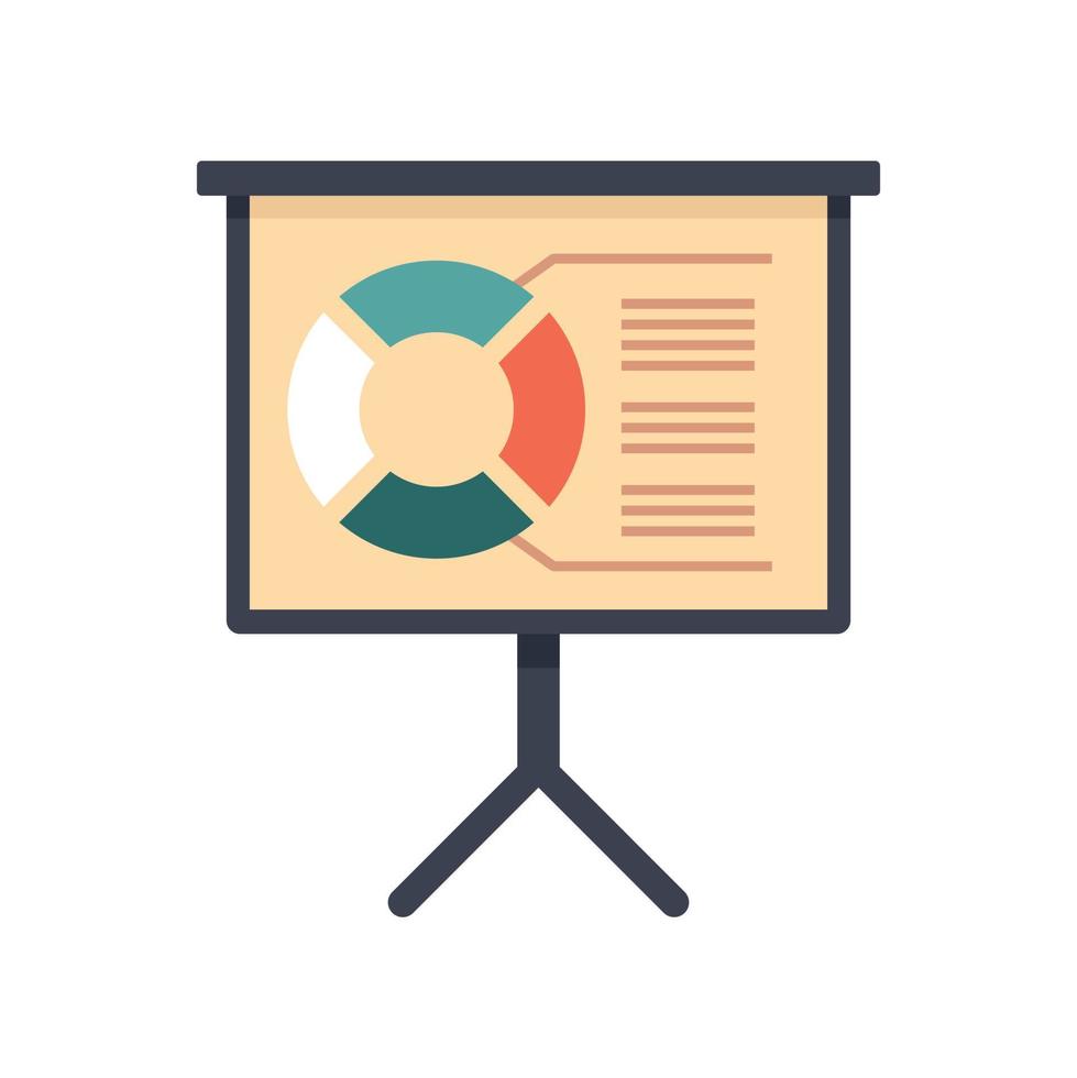 Manager pie chart board icon flat isolated vector 15029897 Vector Art