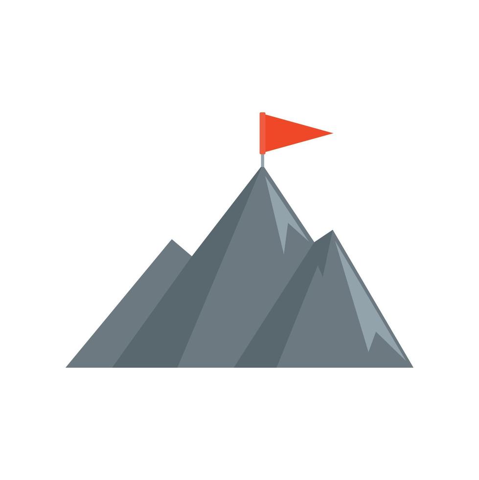 Manager mountain target icon flat isolated vector