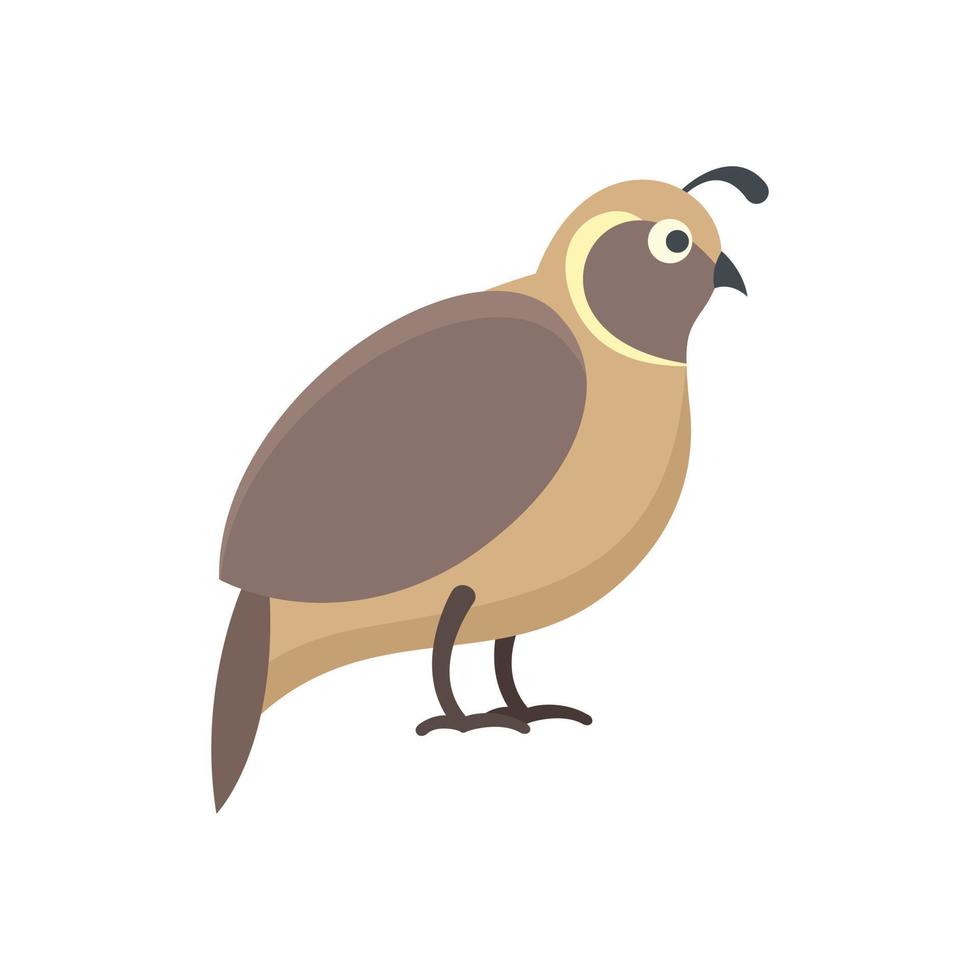 Quail icon flat isolated vector