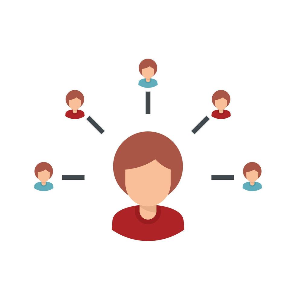 Sociology person scheme icon flat isolated vector