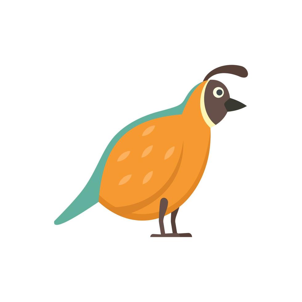 Quail fauna icon flat isolated vector