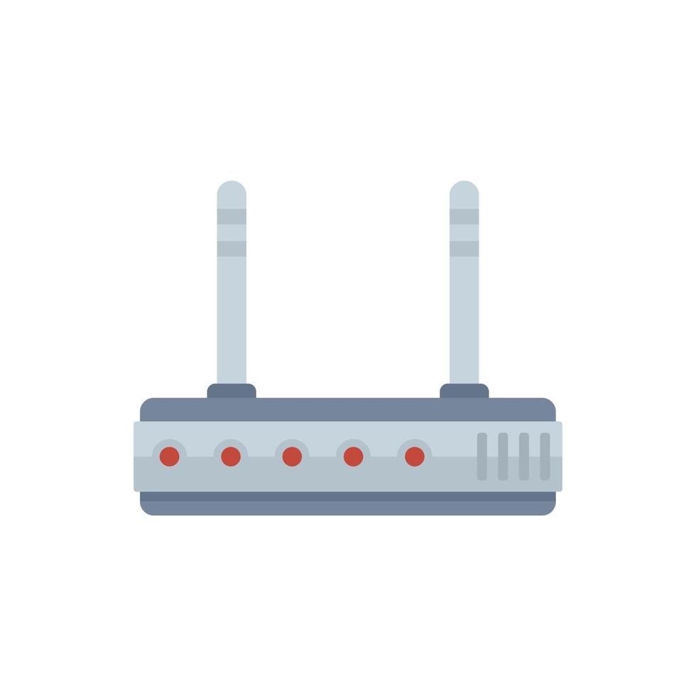 Home wifi router icon flat isolated vector