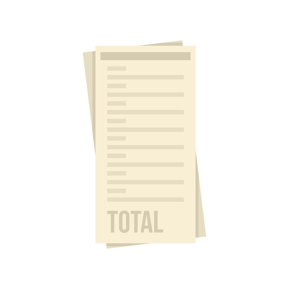 Total payment utilities icon flat isolated vector