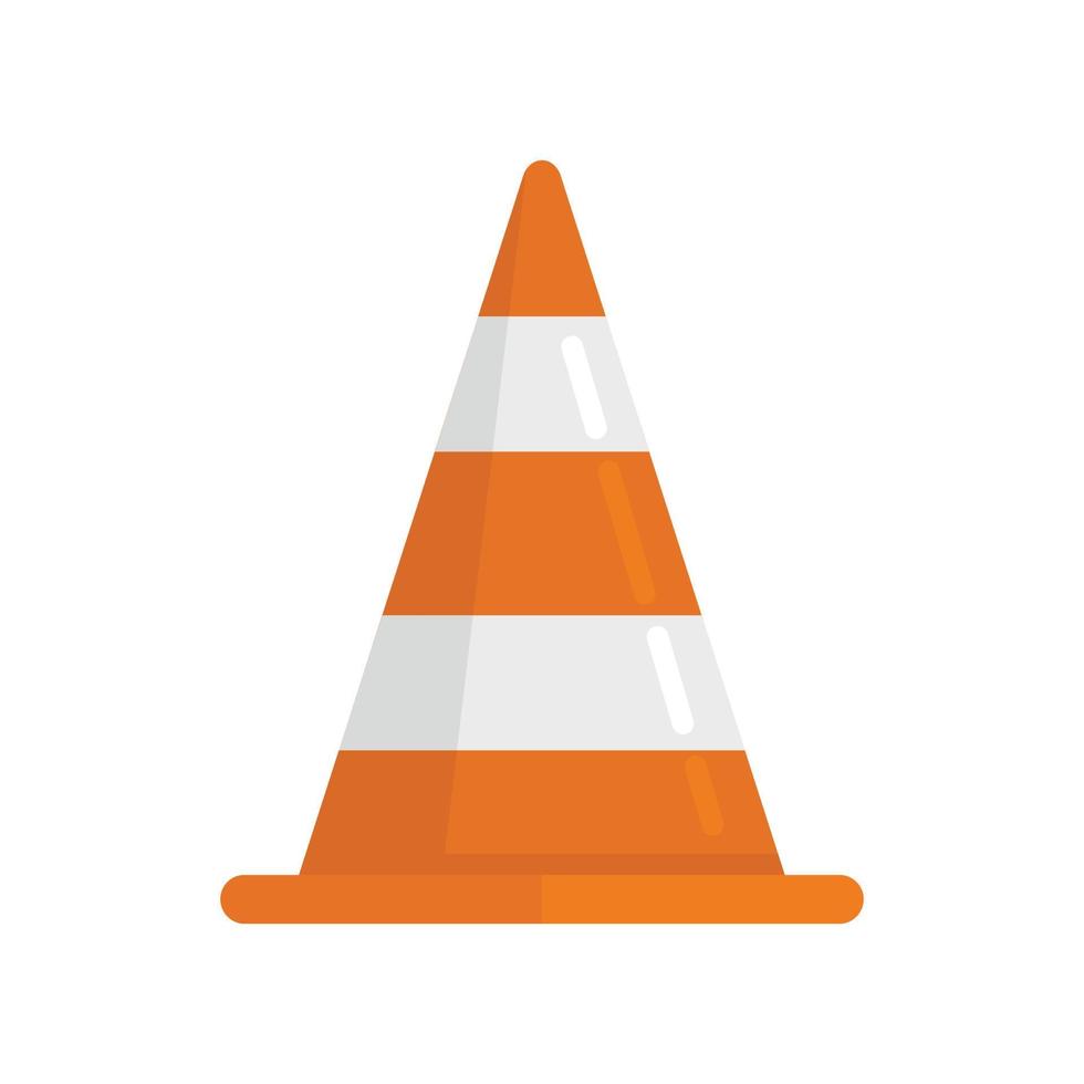 Demolition road cone icon flat isolated vector