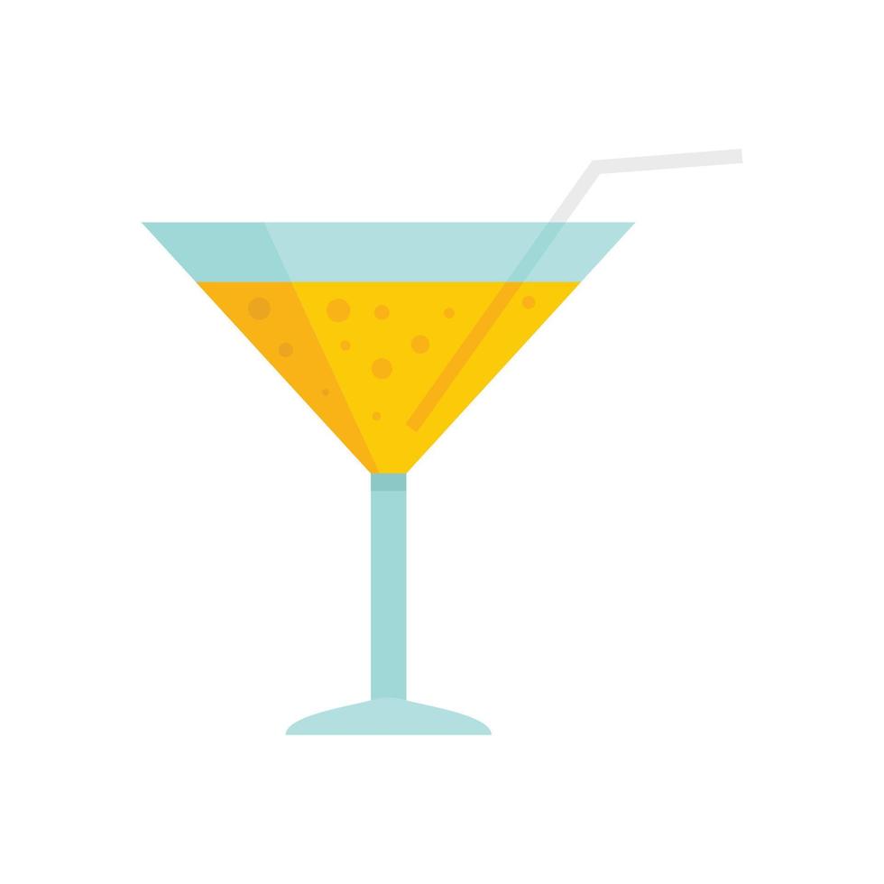 Room service cocktail icon flat isolated vector