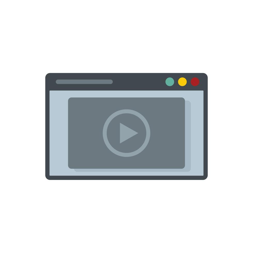 Video web page icon flat isolated vector