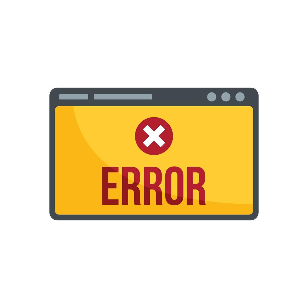 icono de página web de error vector aislado plano