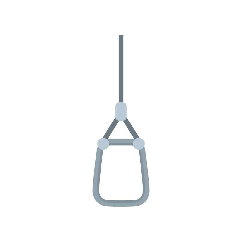 Industrial climber metal carabine icon flat isolated vector