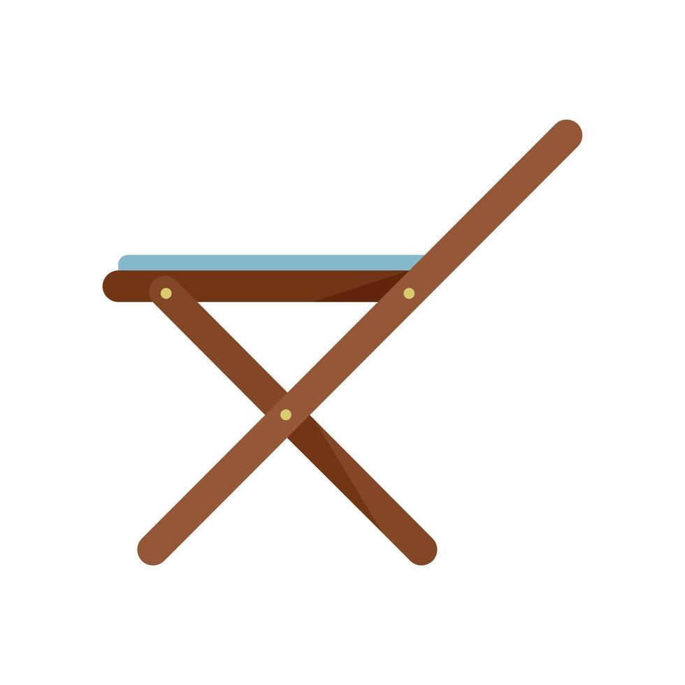 Folding wood chair icon flat isolated vector