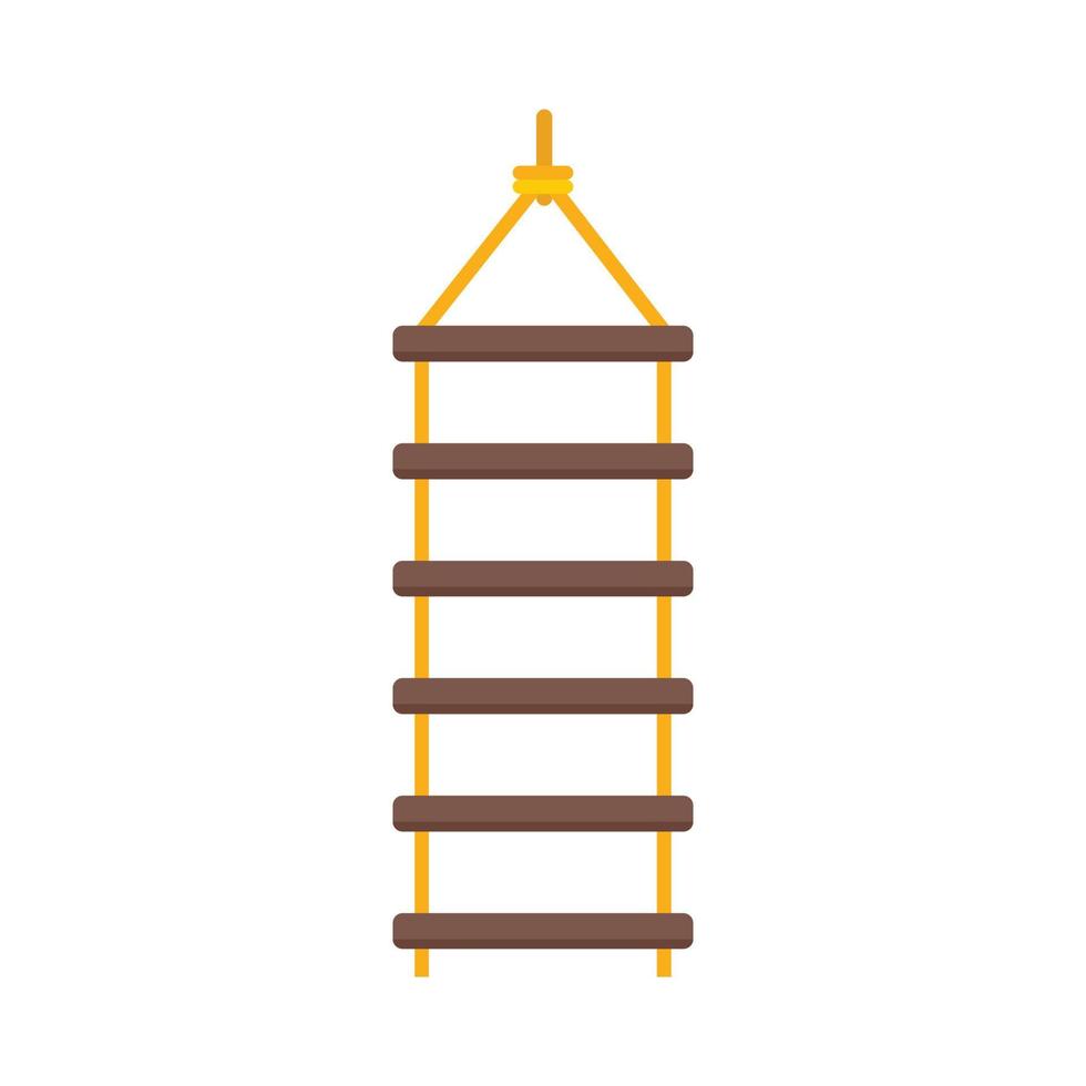 Industrial climber rope ladder icon flat isolated vector