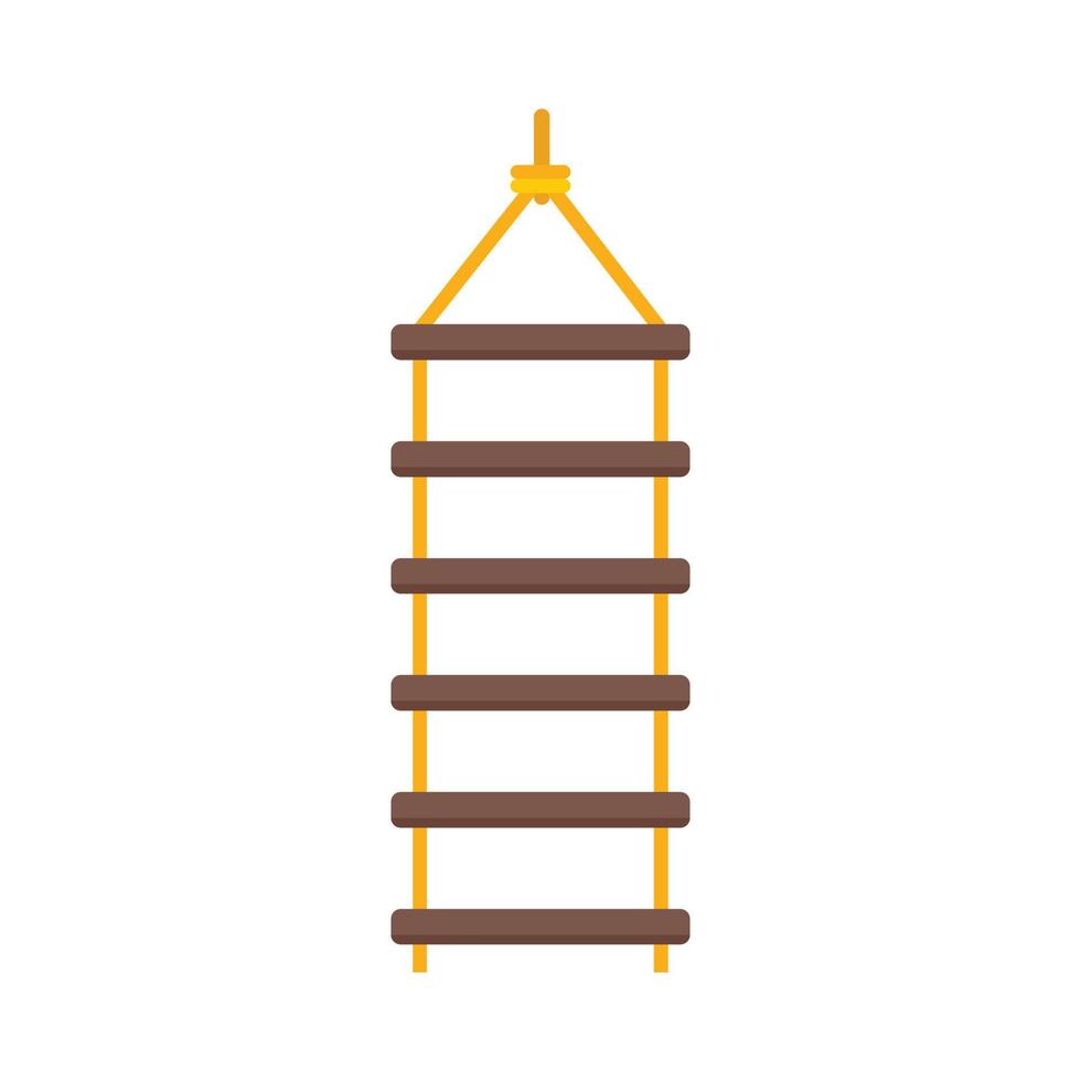 Industrial climber rope ladder icon flat isolated vector