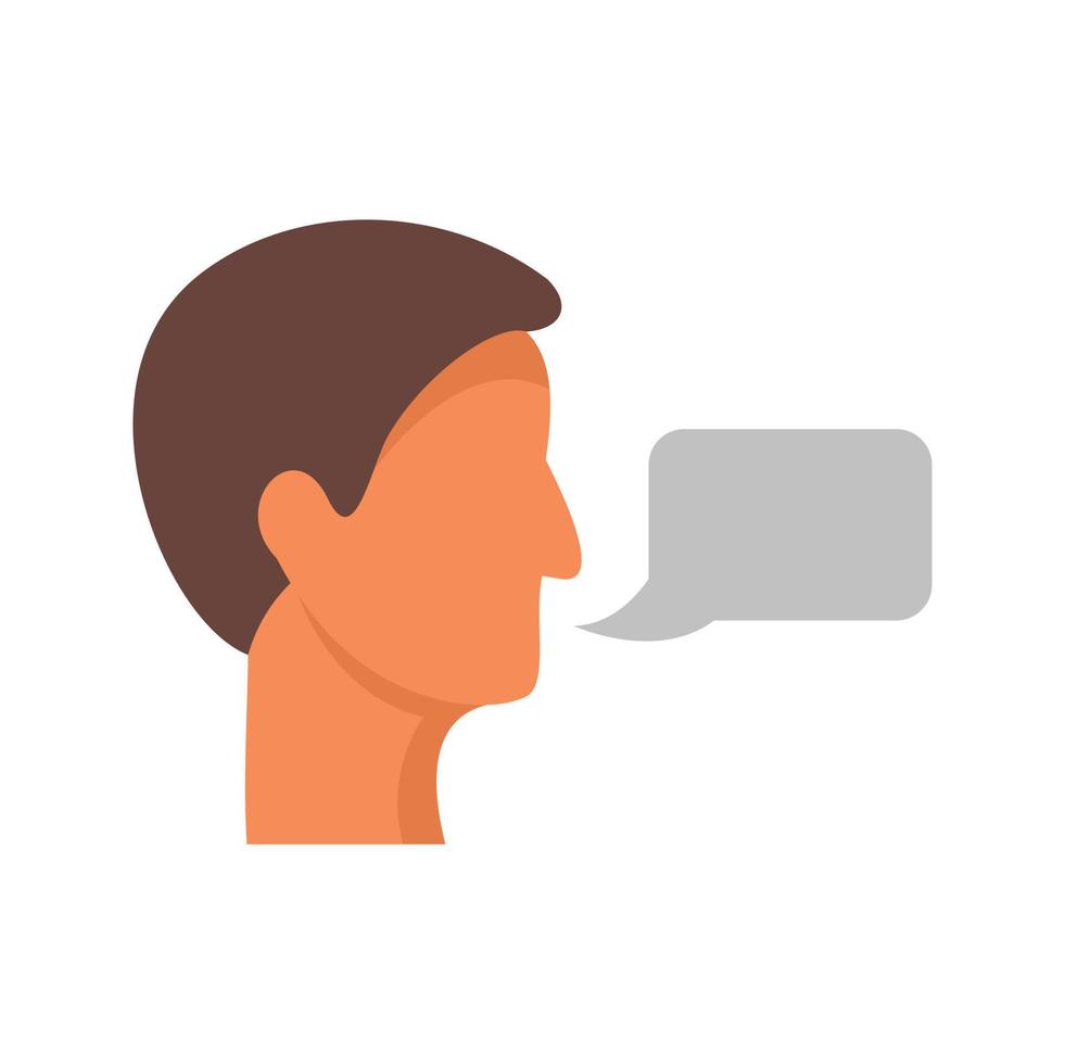Linguist translator icon flat isolated vector