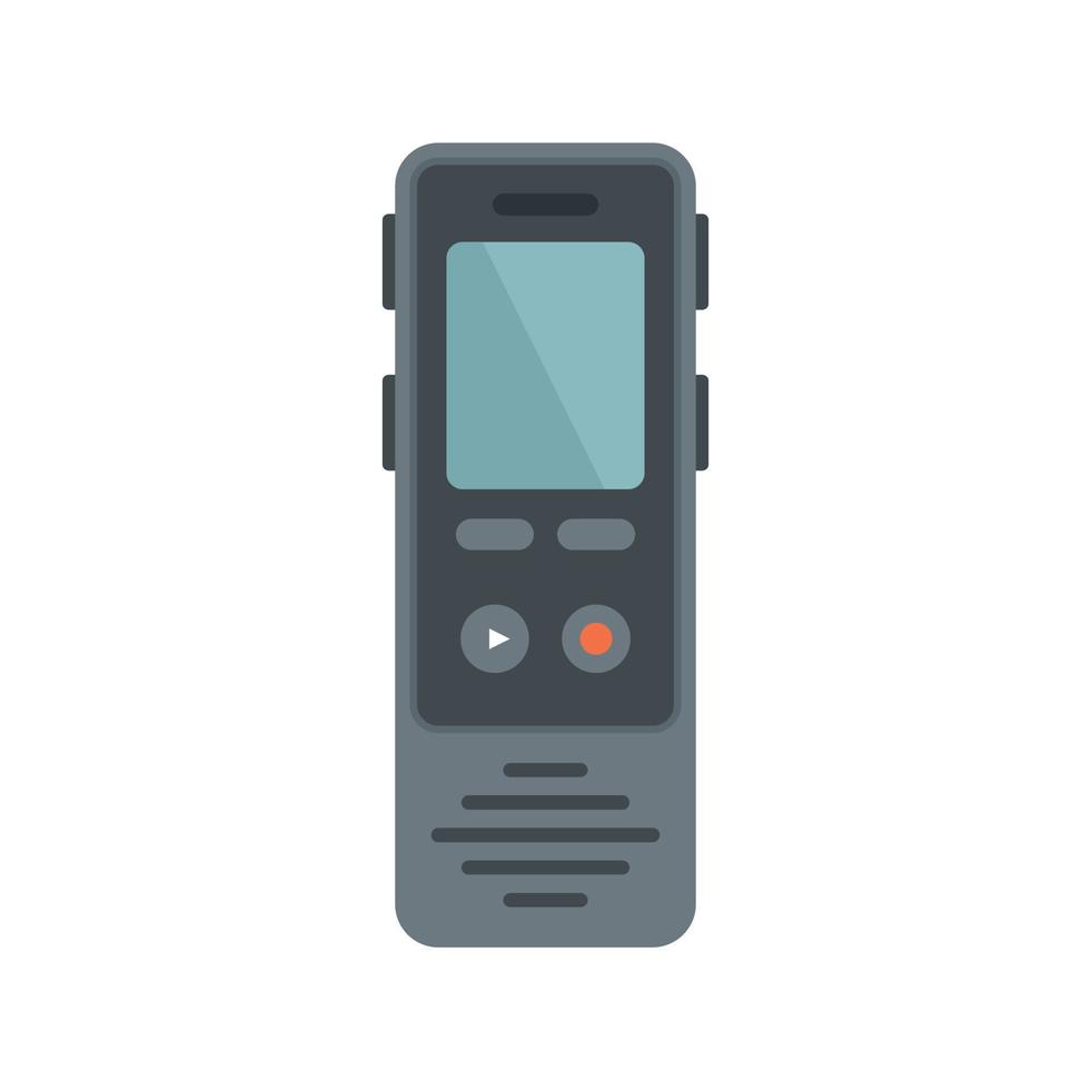 Linguist dictaphone icon flat isolated vector