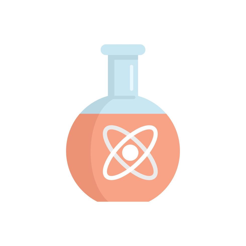 Physics flask icon flat isolated vector