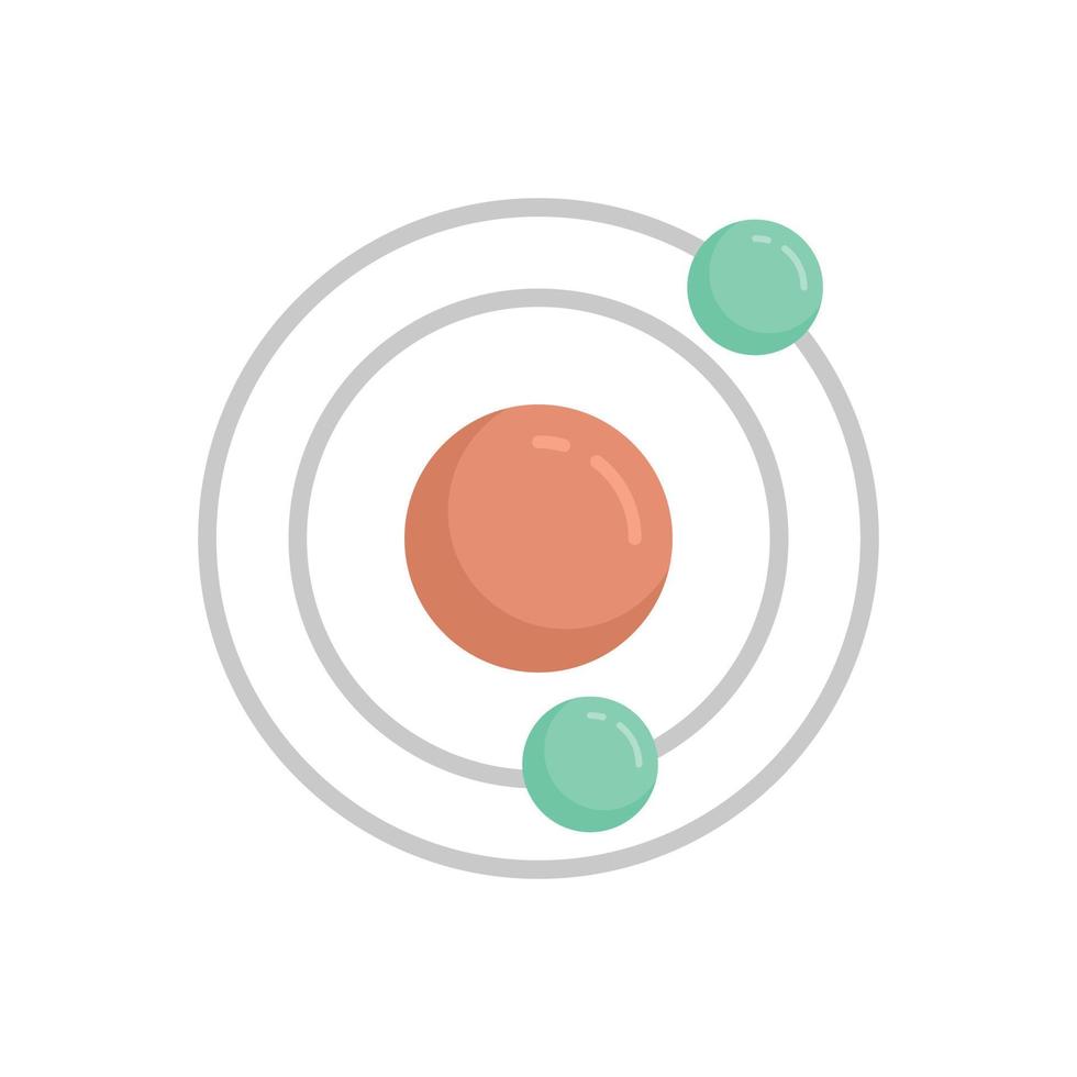 Biophysics atom icon flat isolated vector