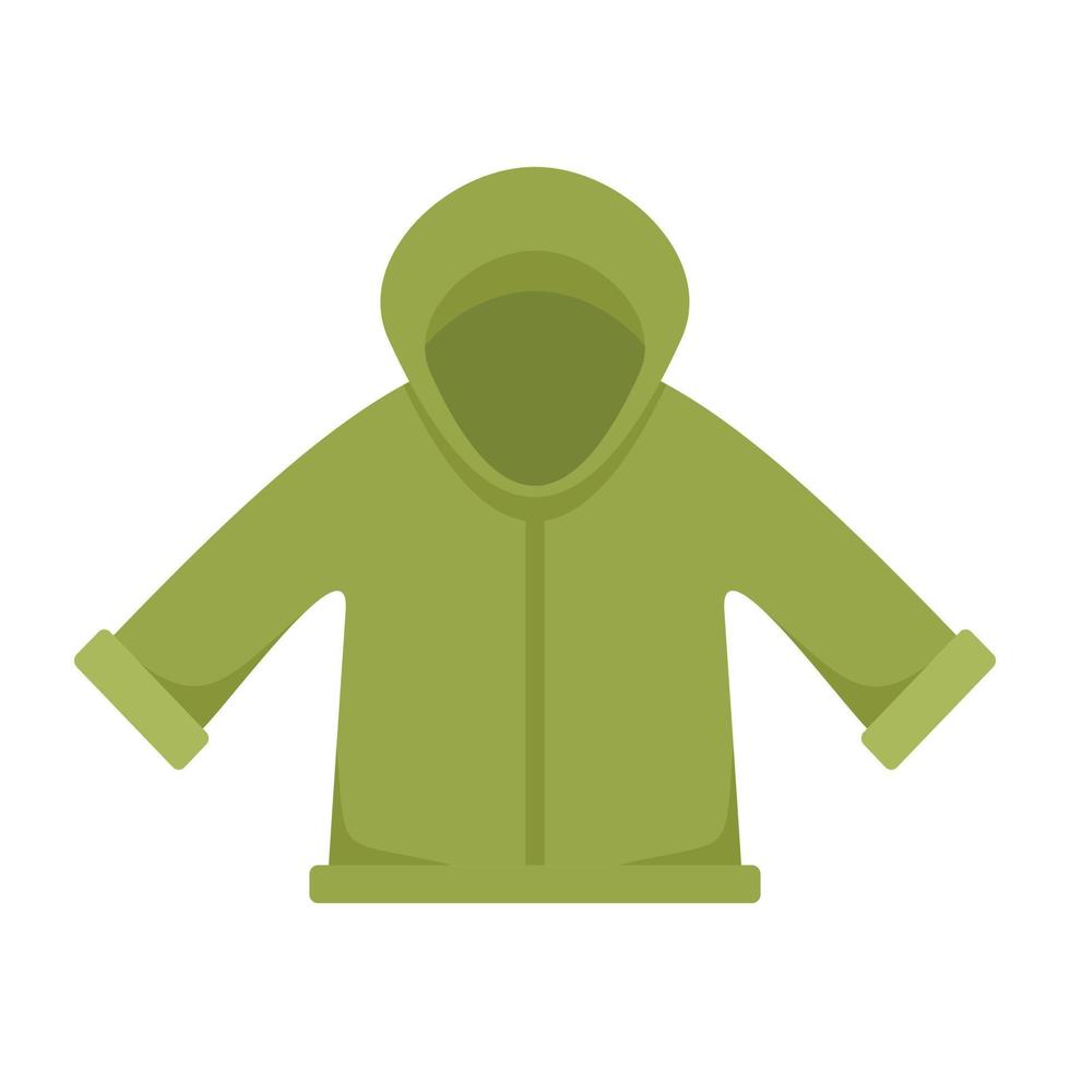 pescador, chaqueta, icono, plano, aislado, vector