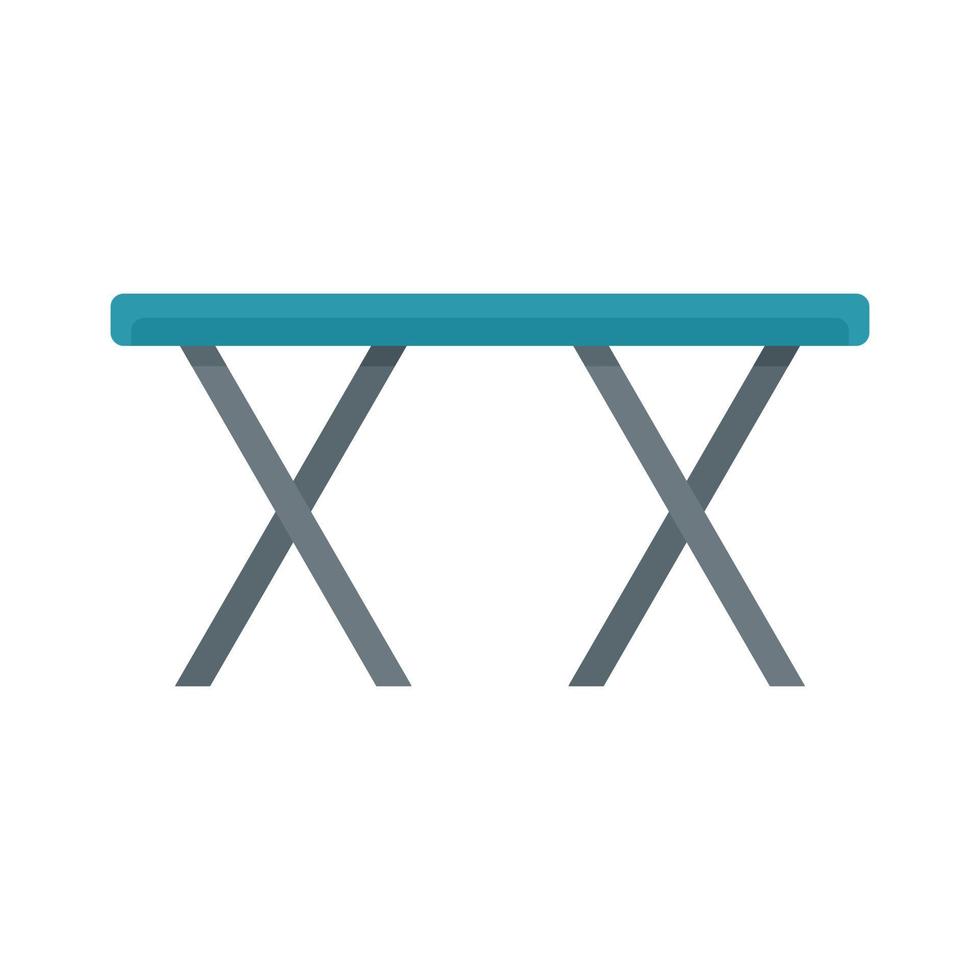 Folding metal table icon flat isolated vector