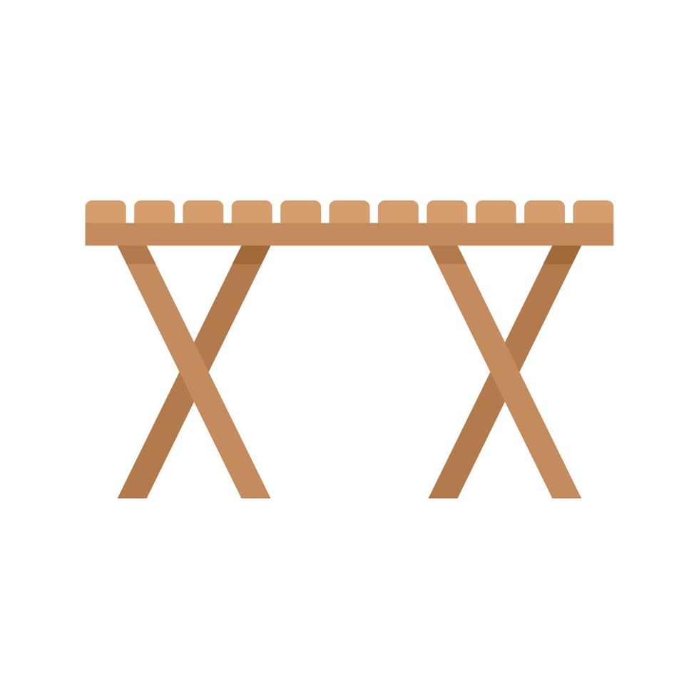 Folding picnic table icon flat isolated vector