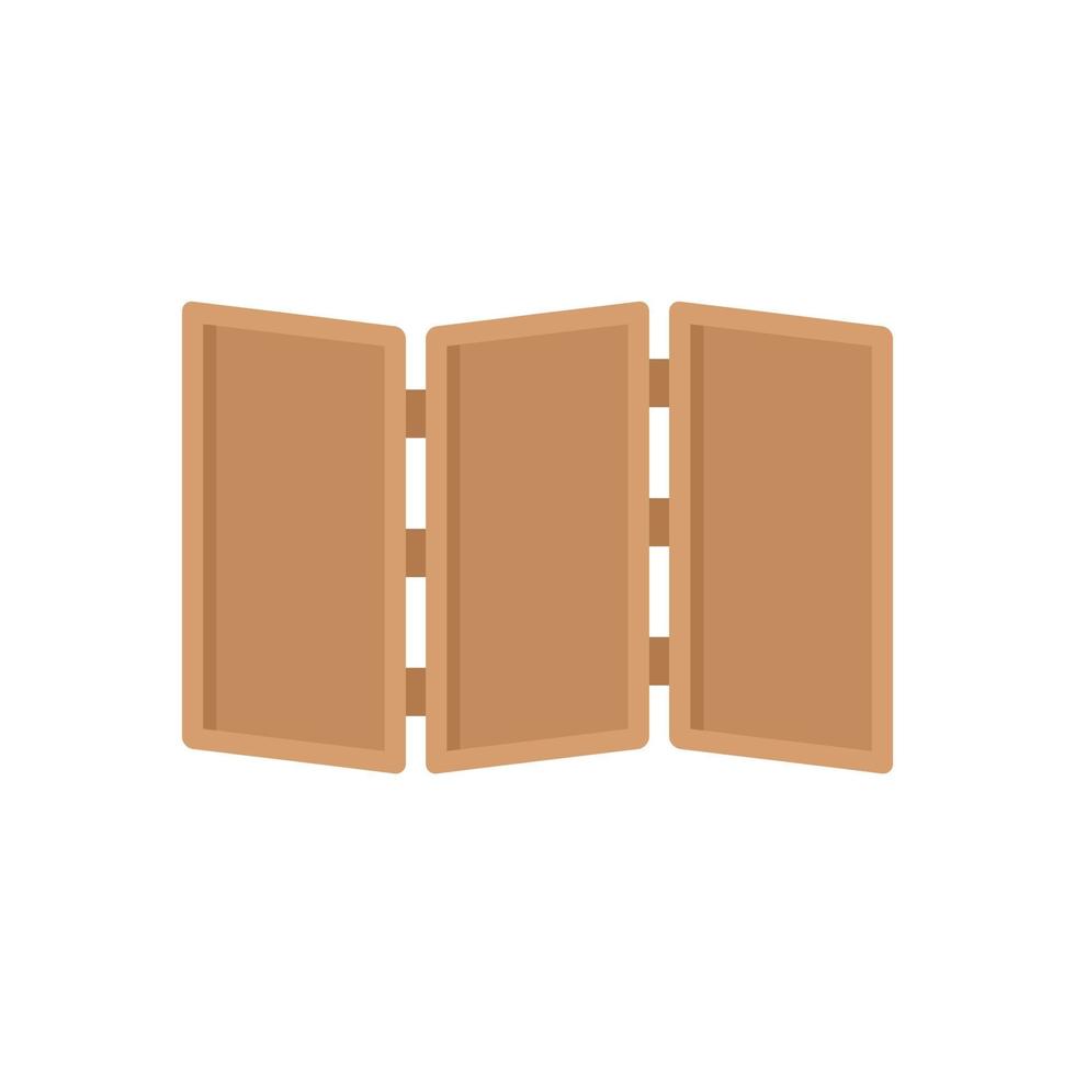 Folding wood wall icon flat isolated vector