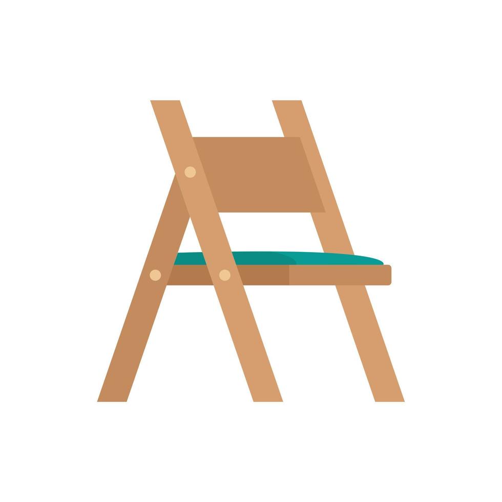 Folding chair icon flat isolated vector