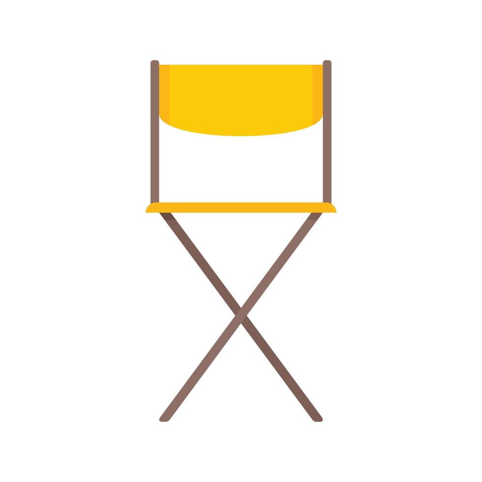 Folding fishing chair icon flat isolated vector