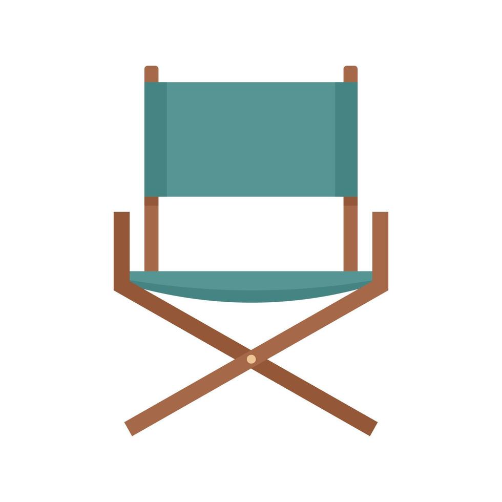 Folding textile chair icon flat isolated vector