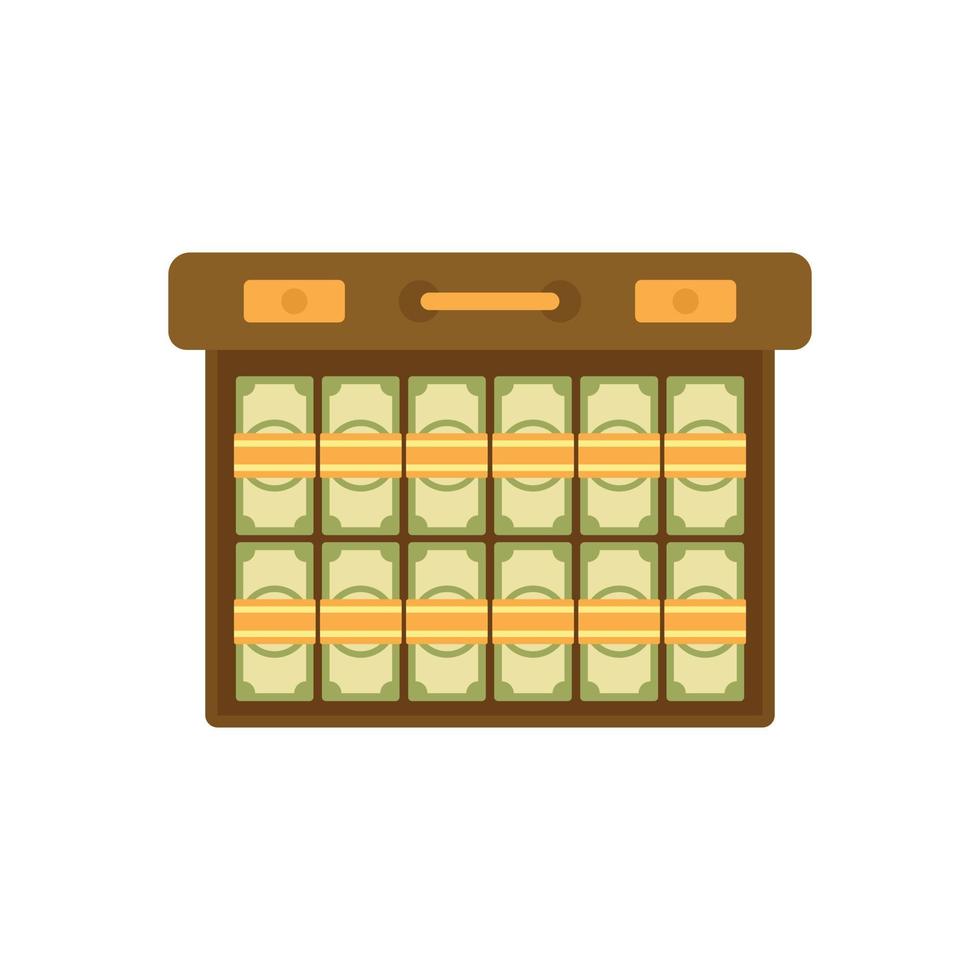 Bribery money case icon flat isolated vector