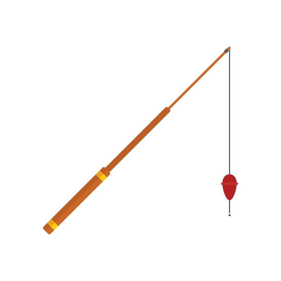 Fishing rod leisure icon flat isolated vector 15030240 Vector Art