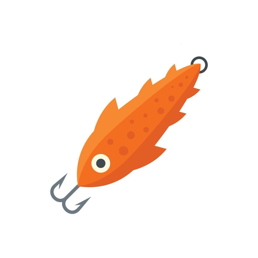 icono de buceo de cebo de pescado vector aislado plano