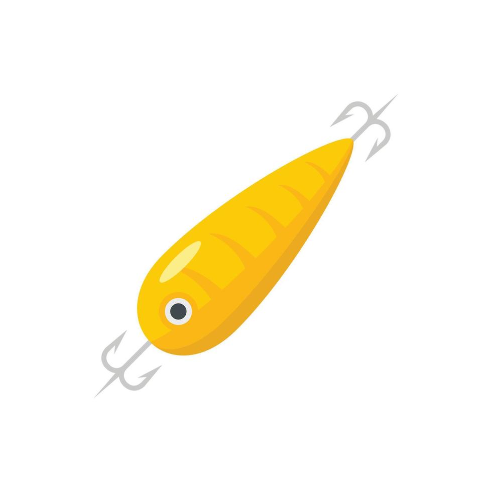 icono de anzuelo triple de cebo de pescado vector aislado plano