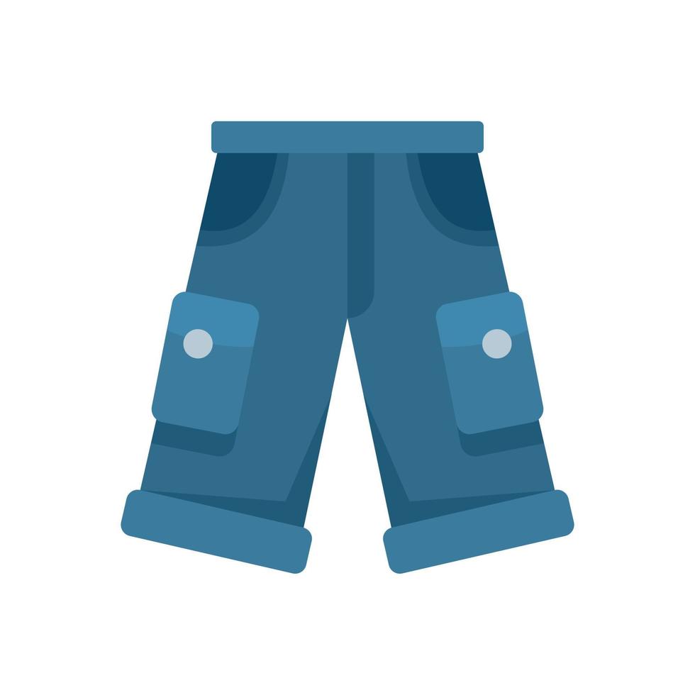 Fisherman jeans shorts icon flat isolated vector