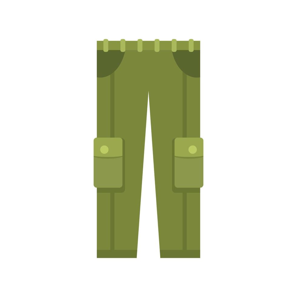 Fisherman pocket trousers icon flat isolated vector