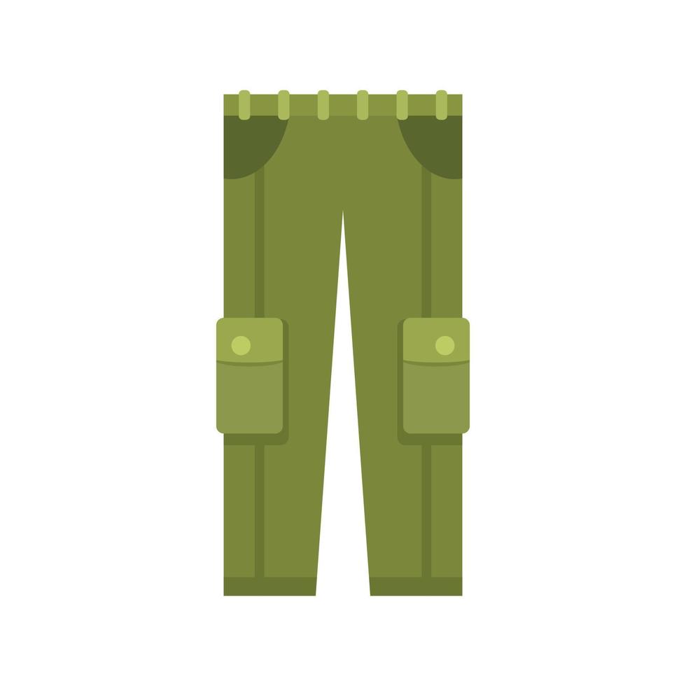 pescador, bolsillo, pantalones, icono, plano, aislado, vector