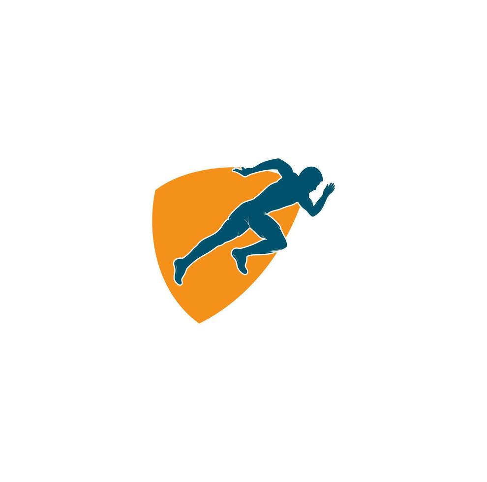 Running and Marathon Logo Vector Design. Running man vector symbol. Sport and competition concept.