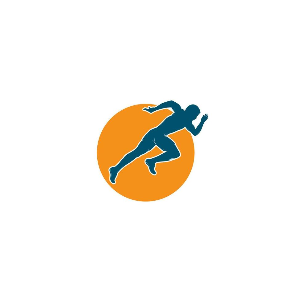 Running and Marathon Logo Vector Design. Running man vector symbol. Sport and competition concept.