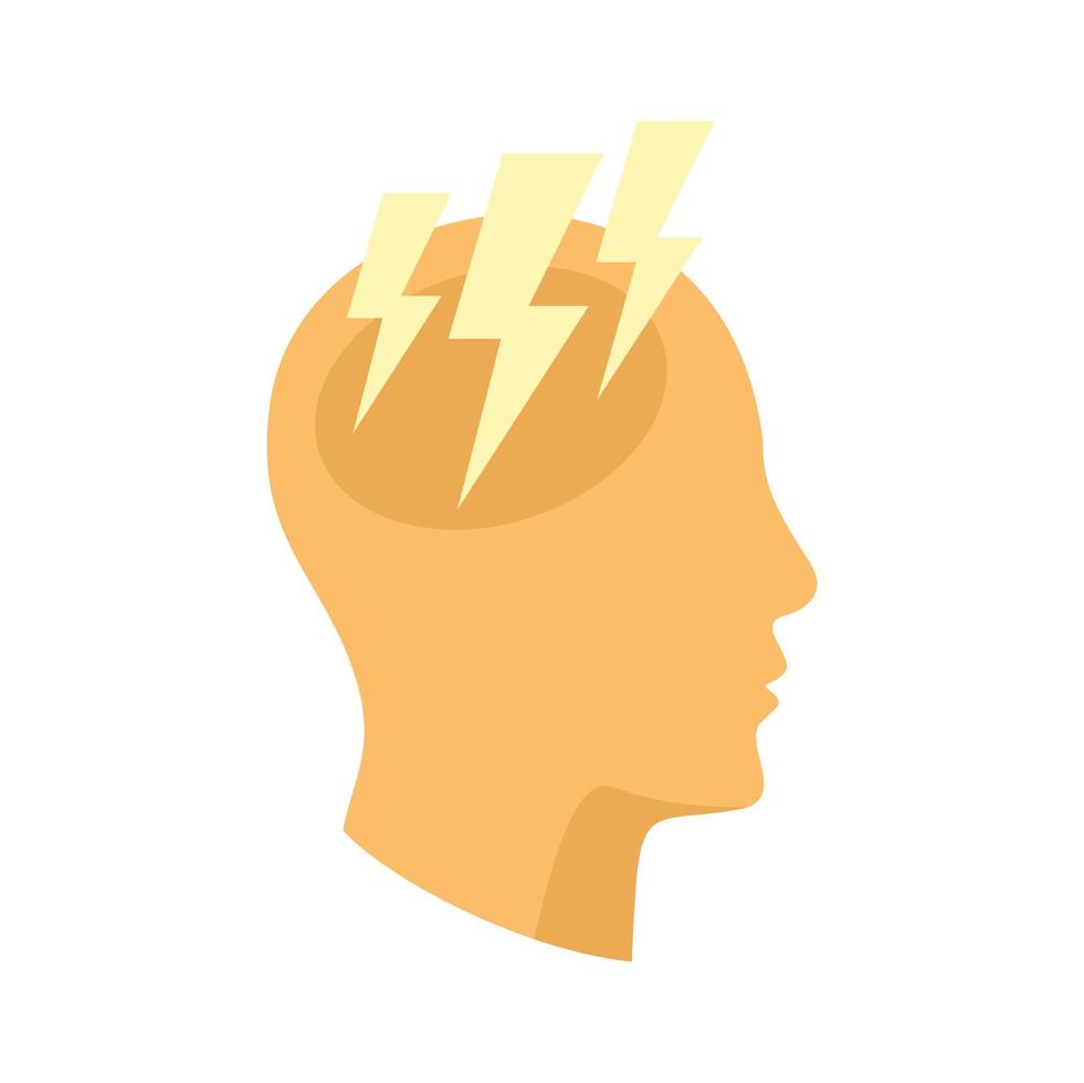Measles headache icon flat isolated vector
