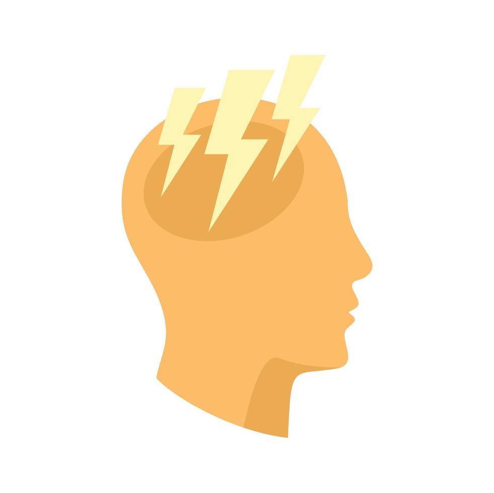 Measles headache icon flat isolated vector