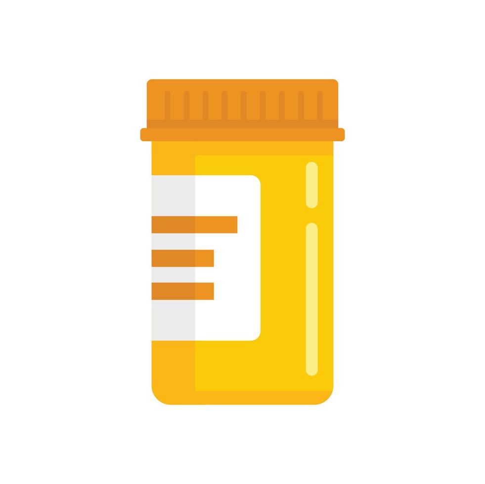 Pill jar icon flat isolated vector