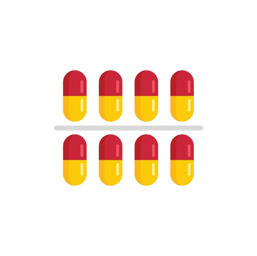 Measles pills pack icon flat isolated vector
