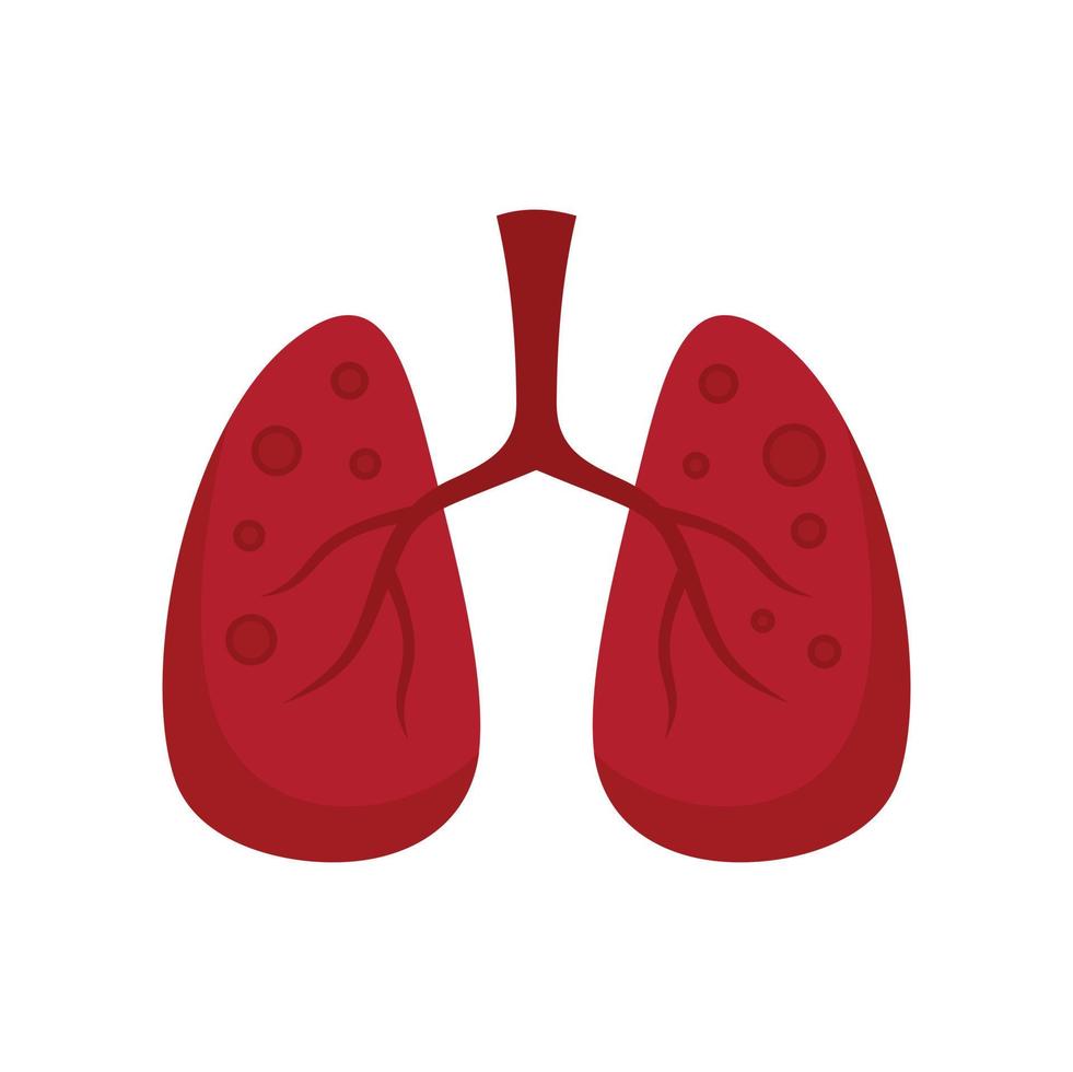 Lungs measles icon flat isolated vector