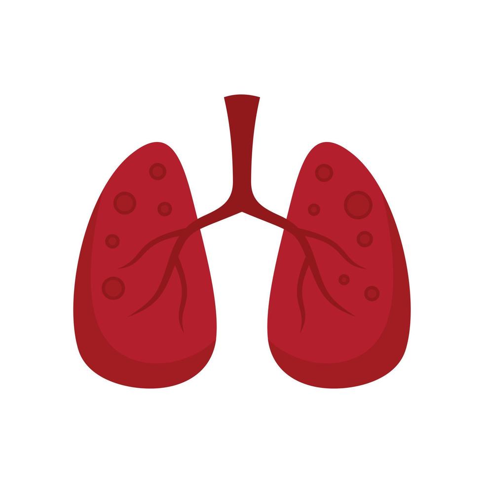 Icono de sarampión de pulmones vector aislado plano