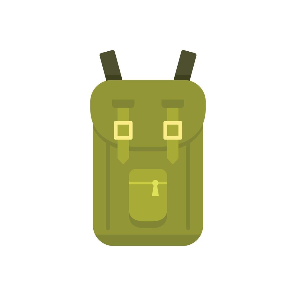 Safari hunting backpack icon flat isolated vector