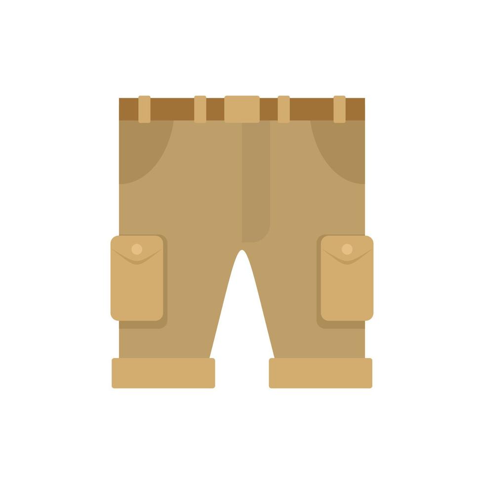 safari caza shorts icono plano aislado vector