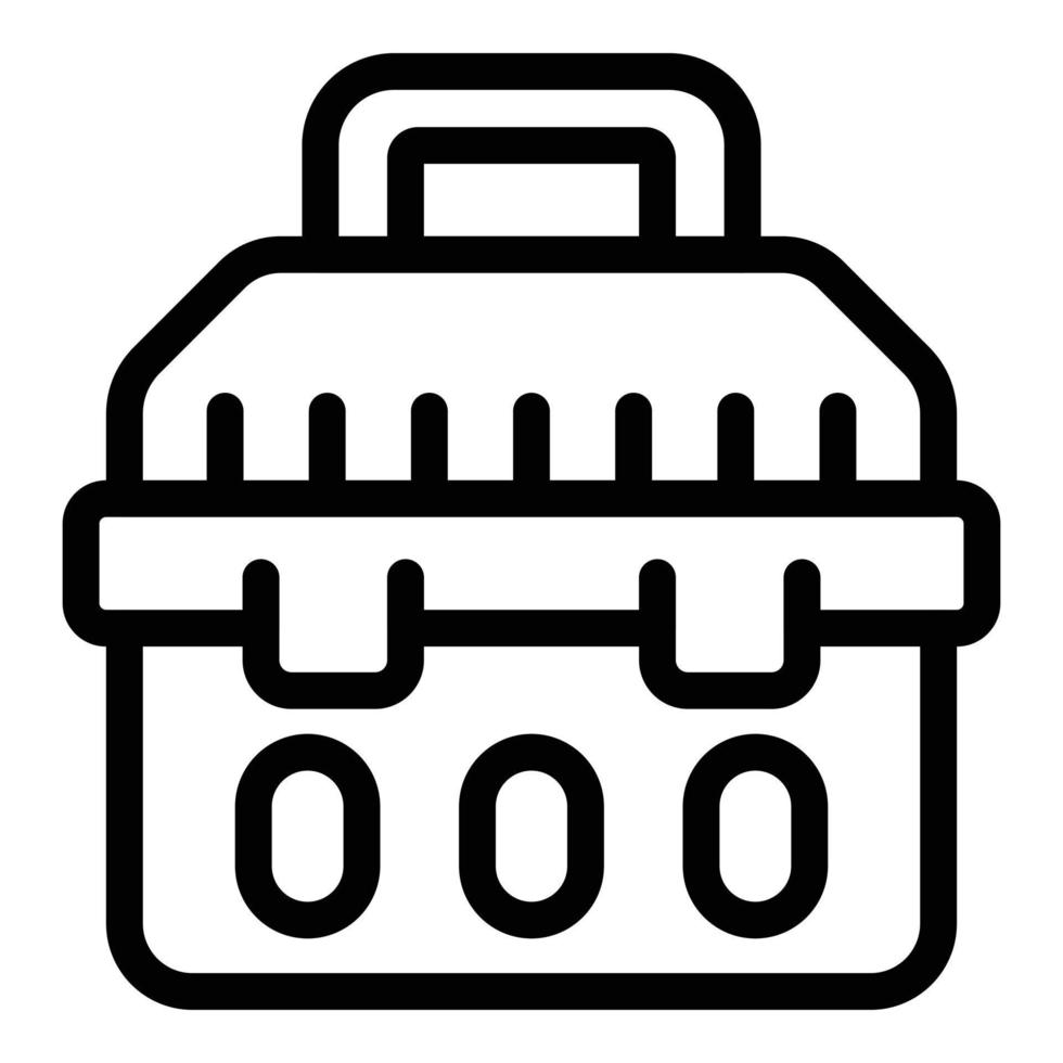 vector de contorno de icono de caja de herramientas de llave inglesa. caja de herramientas